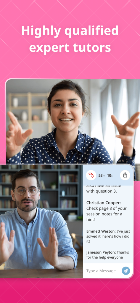 Nagwa Classes virtual tutoring session featuring expert tutors and an interactive chat interface