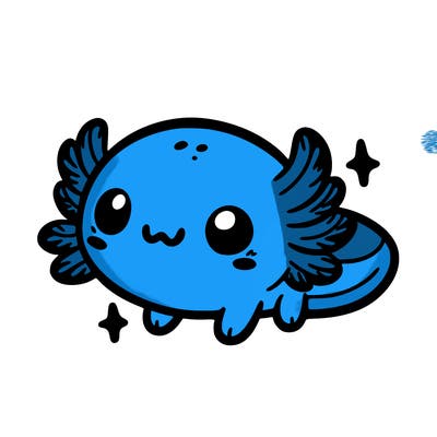 cute easy baby axolotl