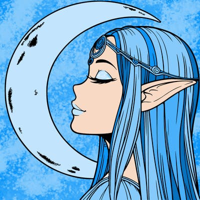 a realistic moon elf