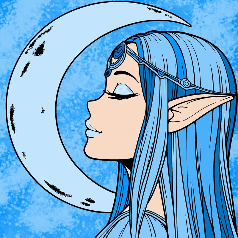 a realistic moon elf