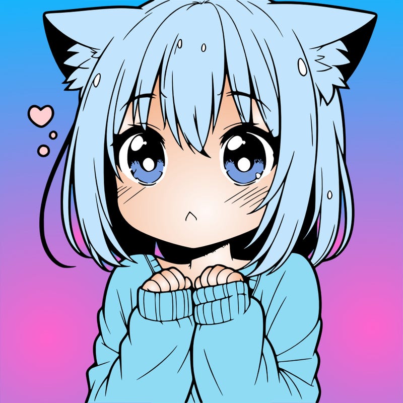 shy anime catgirl