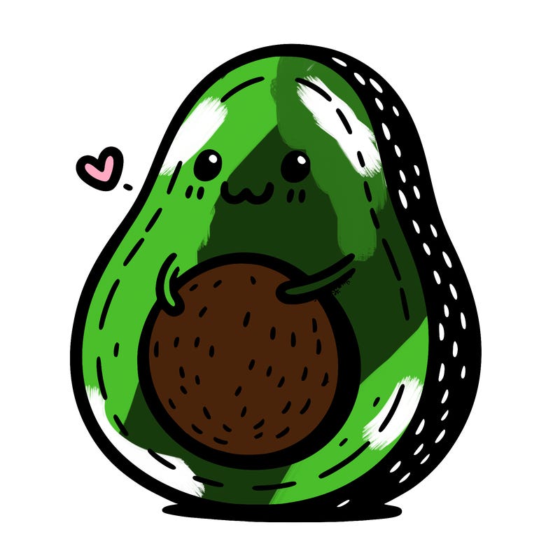 an avocado hugging an avocado