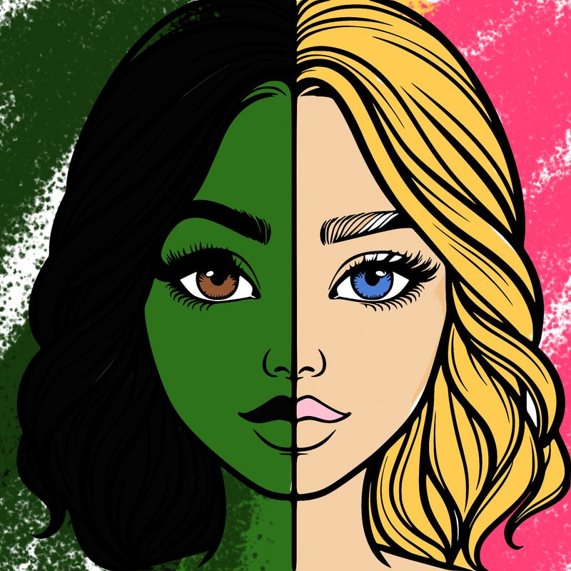 realistic girl split half