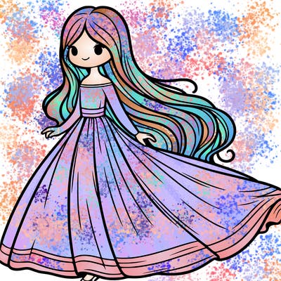 girl in long flowing dress