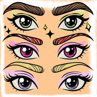 eyes with eyebrows