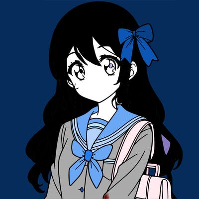 anime girl in school