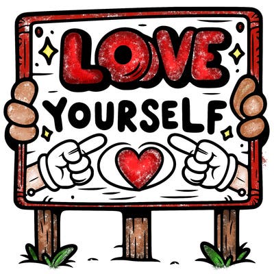 a sign where it is written: love yourself