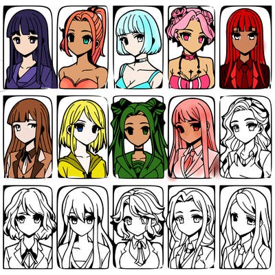 girls that look diffrent anime