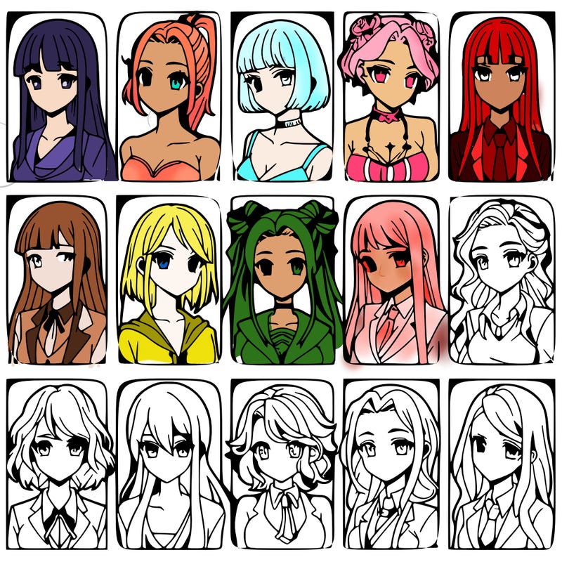 girls that look diffrent anime