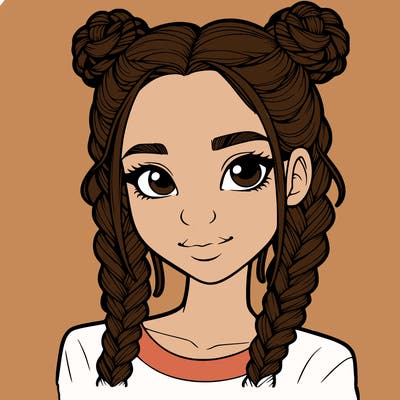 realistic girl with braids