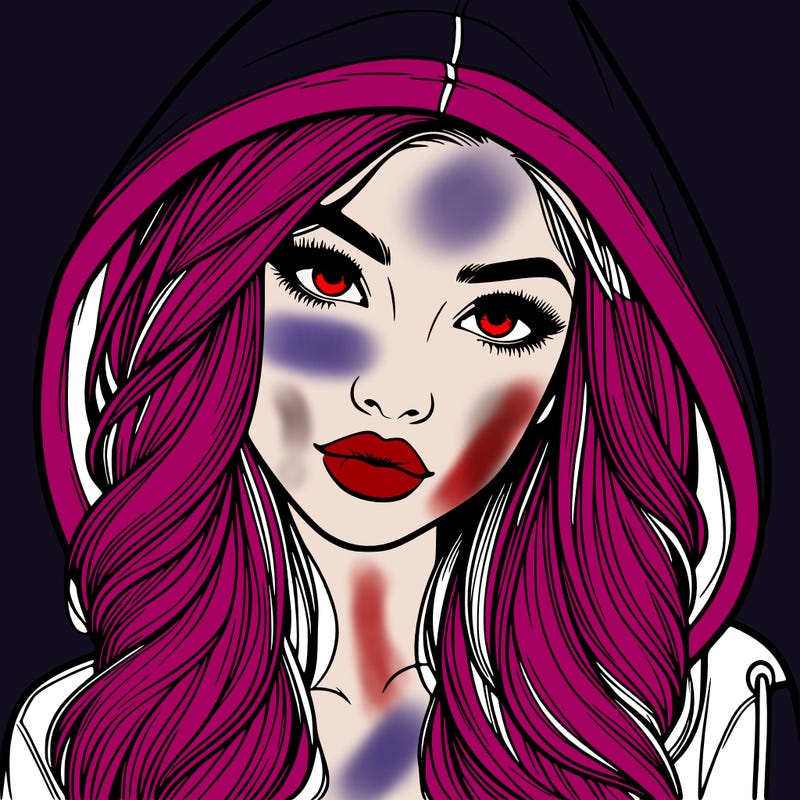 realistic beautiful girl with a hood on