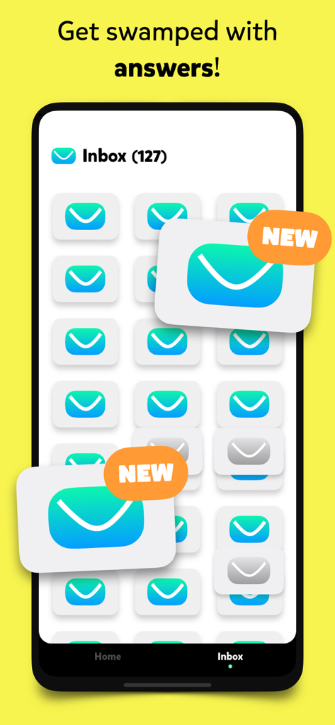 Not Gonna Lie - Smartphone screen displaying a full inbox with anonymous messages and new answer notifications in the Not Gonna Lie app