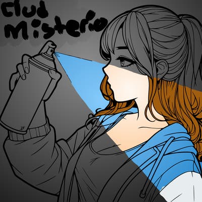 a realistic girl spray, painting