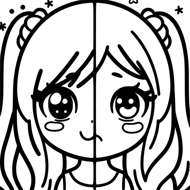 girl split half happy half sad