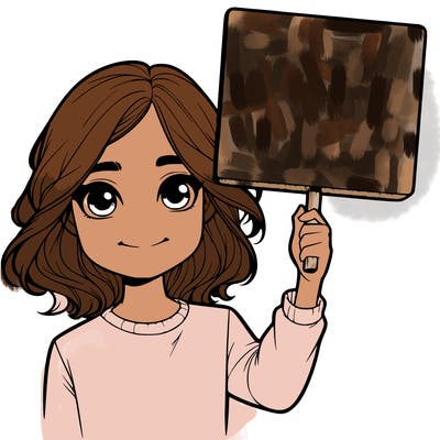 realistic girl holding up a sign