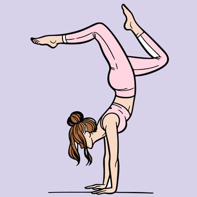 a woman doing a handstand