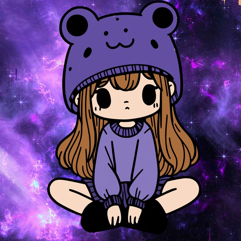 a girl wearing a frog hat and some frog socks