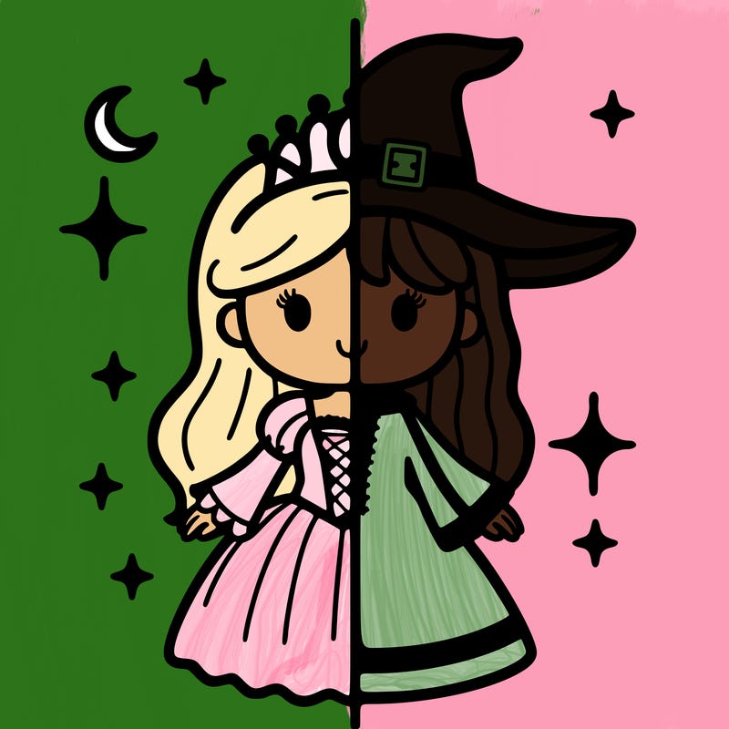 split princess and witch