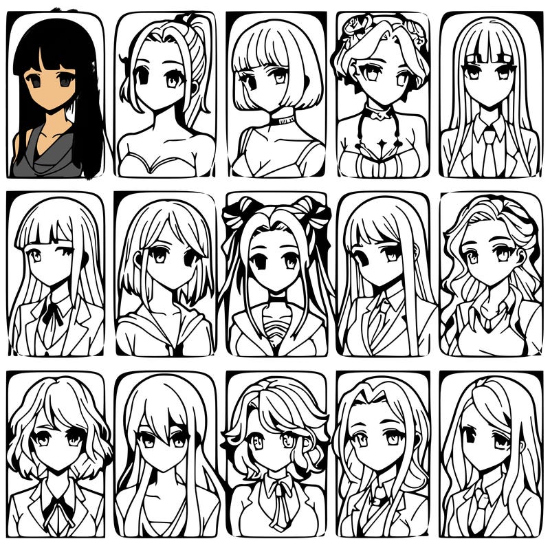 girls that look diffrent anime