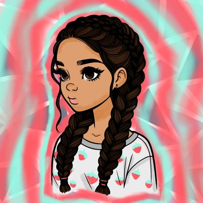 realistic girl with braids