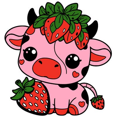 cute strawberry cow