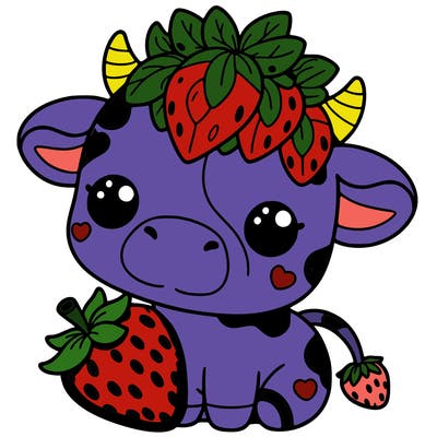 cute strawberry cow