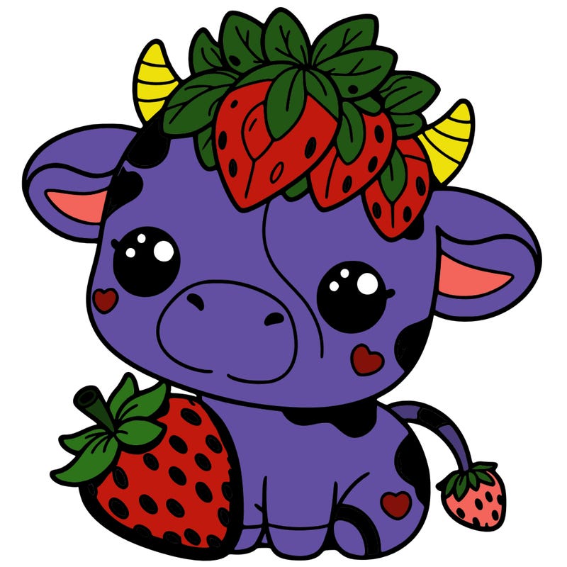 cute strawberry cow