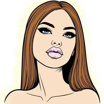 realistic woman with full lips