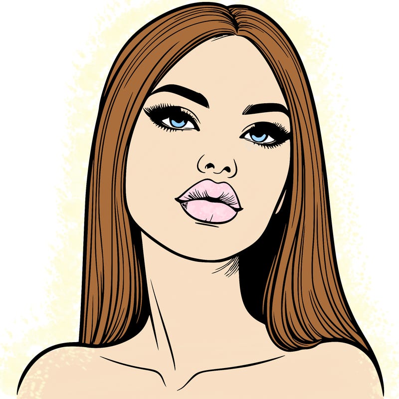 realistic woman with full lips