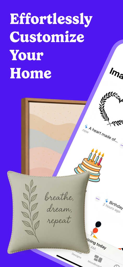 Crafti: Design for Makers - A personalized pillow and wall art designed using the Crafti maker app