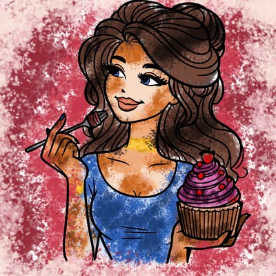 pretty woman with a cupcake