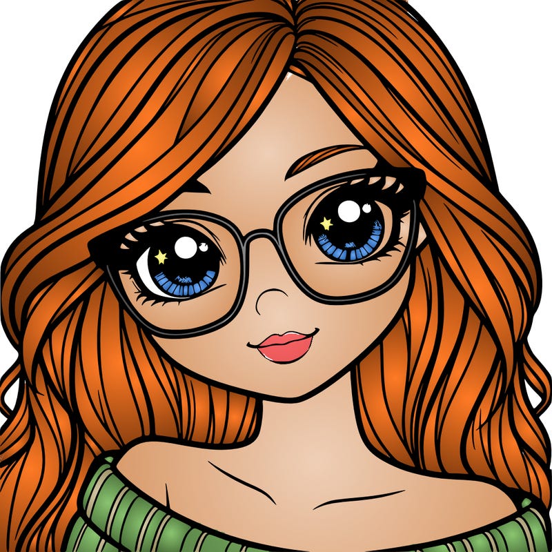 girl with beautiful eyes, hair, and glasses