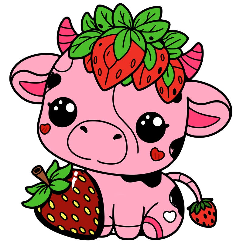 cute strawberry cow