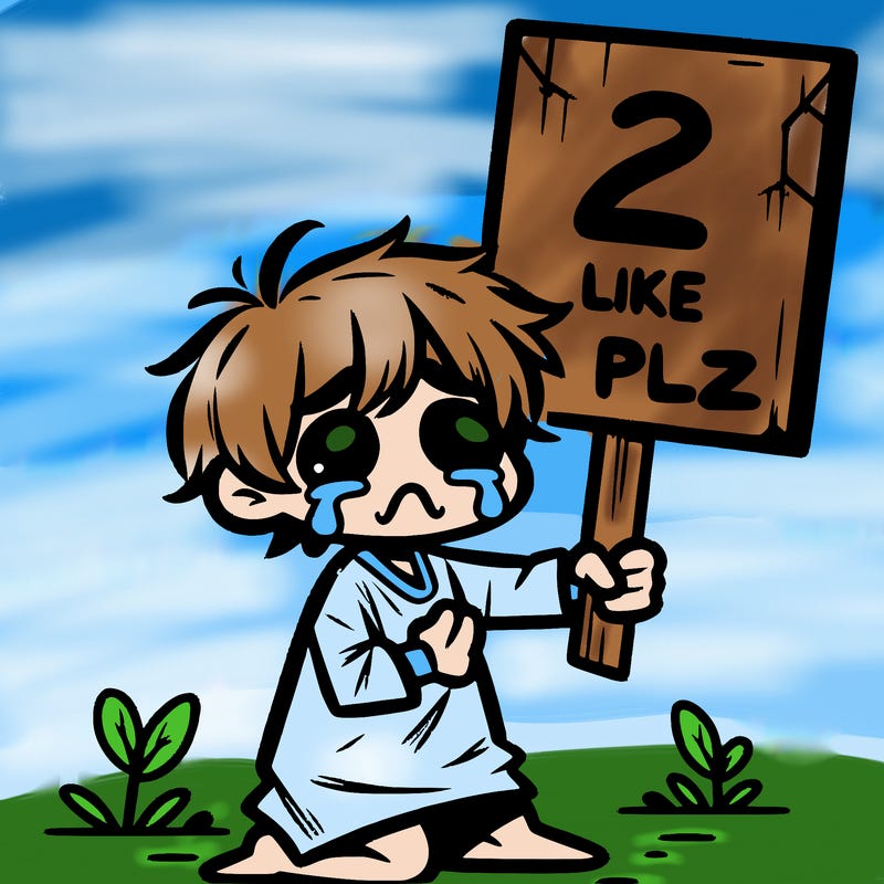 small poor toddler crying with sign that says 2 like plz