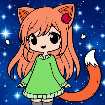 girl with cat ears and tail