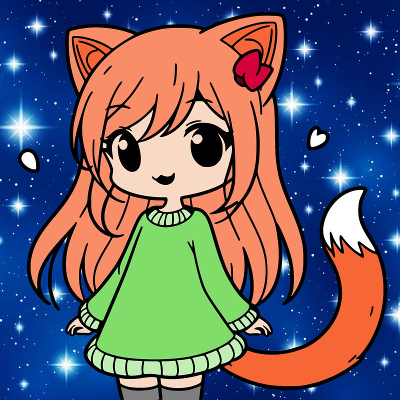 girl with cat ears and tail