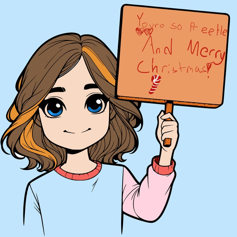 realistic girl holding up a sign