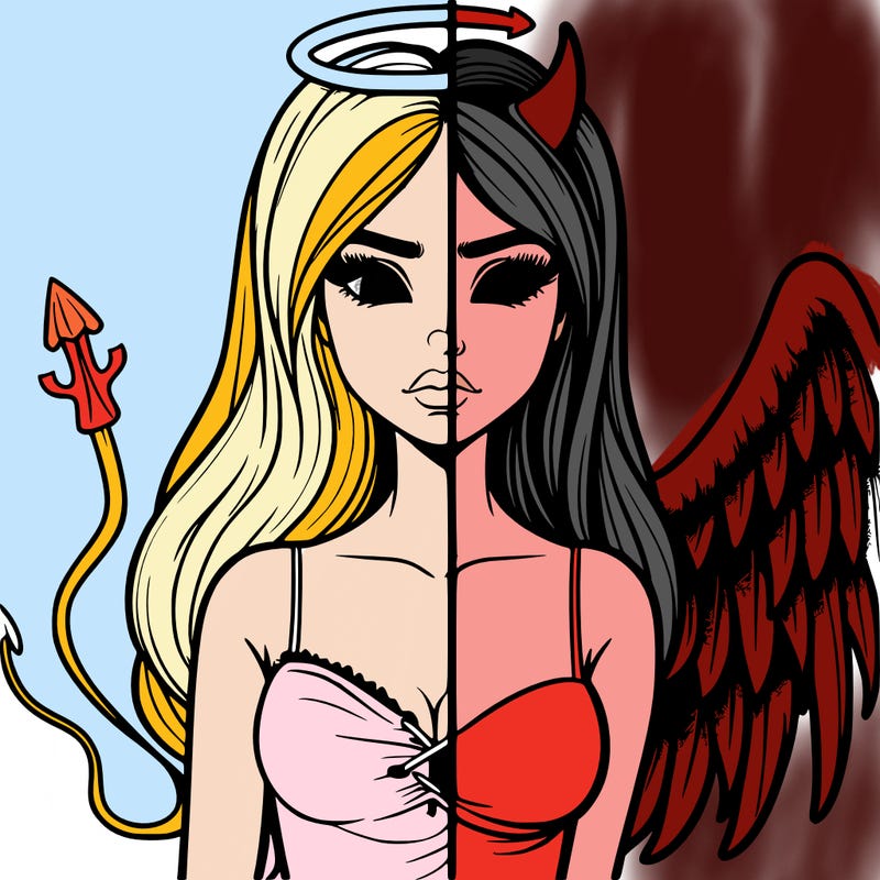 devil vs angel realistic girl