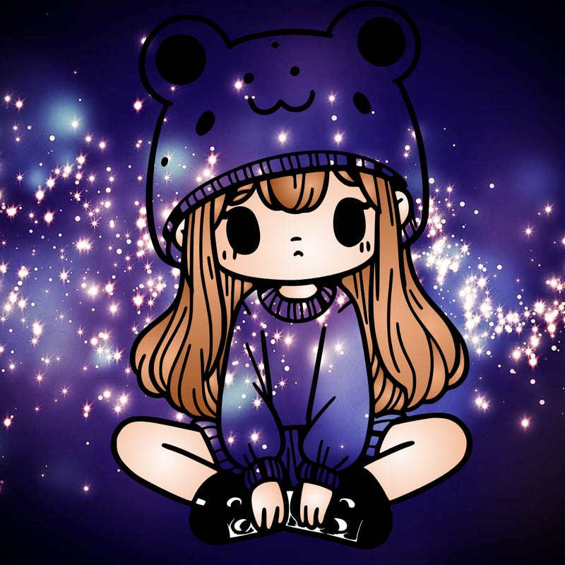 a girl wearing a frog hat and some frog socks