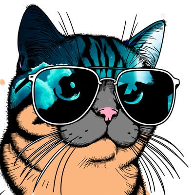 a cat with sun glasses realistic