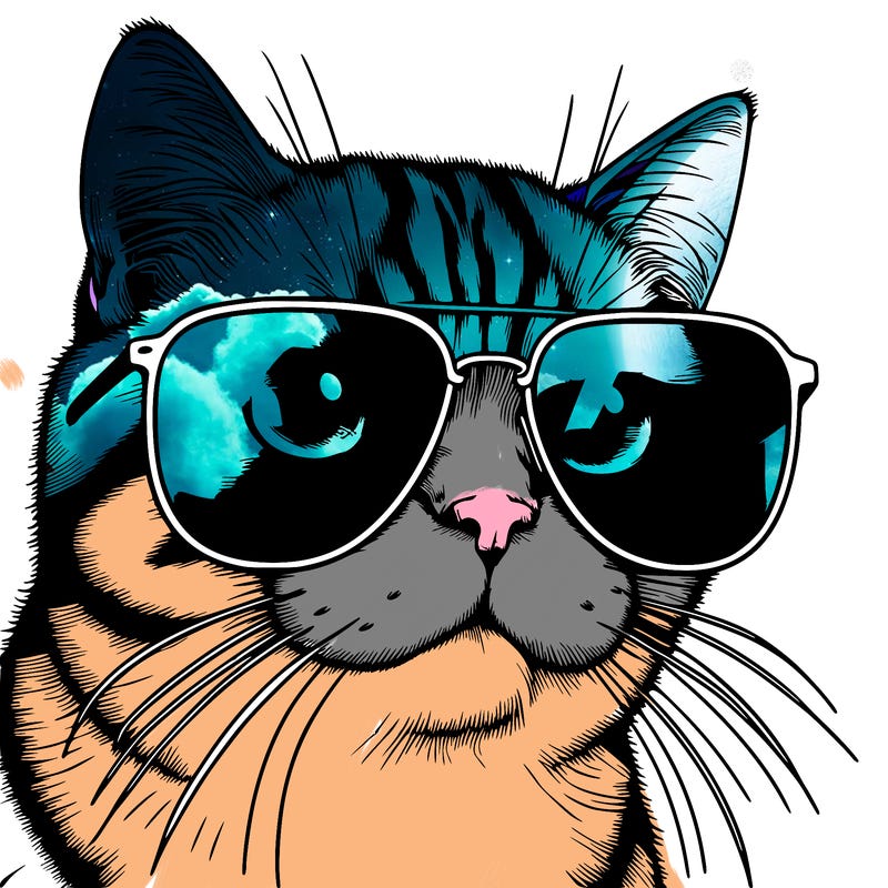 a cat with sun glasses realistic