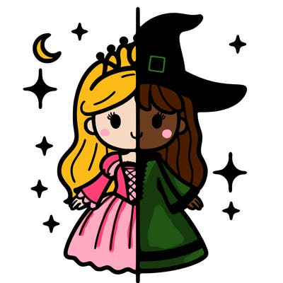 split princess and witch