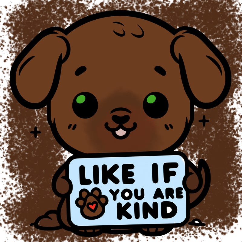 make a sign that says like if you are kind with a cute little dog