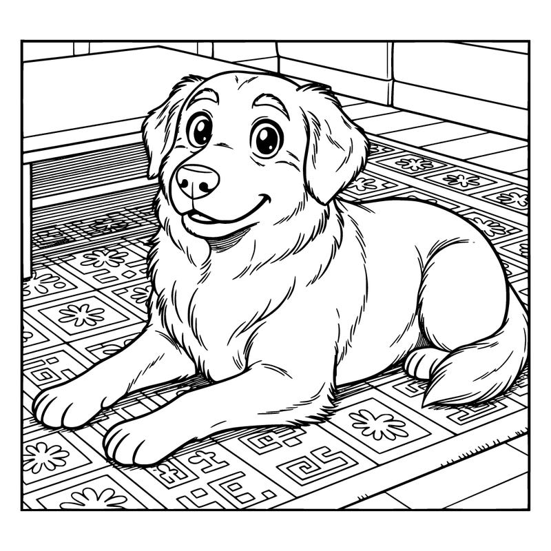 dog laying on carpet