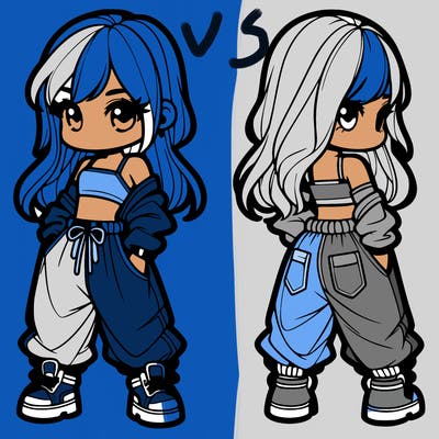 girl in crop top and baggy pants