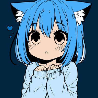shy anime catgirl