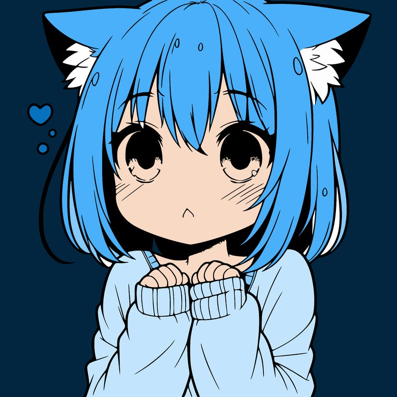shy anime catgirl