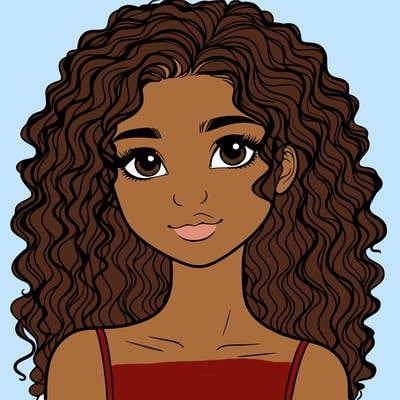 realistic girl with curly hair
