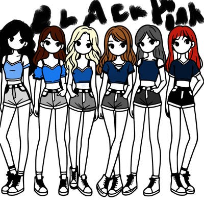 a group of girls wearing crop tops and shorts