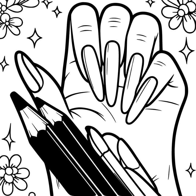 a girls hand showing her nails